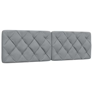 Almofadão de cabeceira 160 cm tecido cinzento-claro