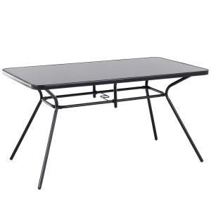 Mesa de refeição de jardim livo 140 cm 80 cm vidro preto