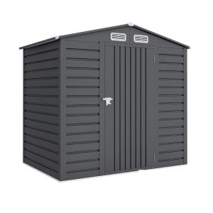 Abrigo de jardim 190x131x188 cm aço galvanizado color gris Outsunny