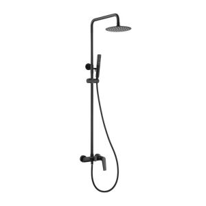 Conjunto chuveiro monocomando delos preto fosco-imex