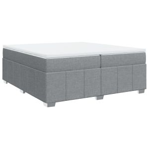 vidaXL cama box spring con colchón tela gris claro 200x200 cm