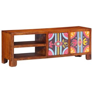 Móvel de tv - helloshop26 - design moderno - acácia maciça - 110x30x40 cm -