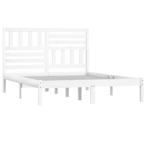 vidaXL estructura cama doble sin colchón madera pino blanco 140x190 cm