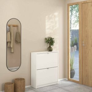 Sapateira larry, 4 compartimentos, madeira branca 70x24x85h cm