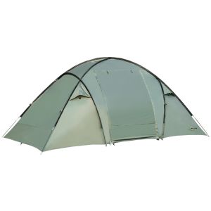 Tenda de acampamento poliéster, fibra de vidro, metal verde 480x220x190 cm