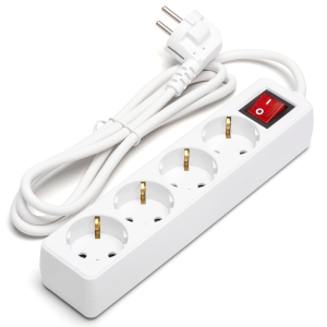 Aigostar - régua com 4 tomadas e 1,5 metros com interruptor