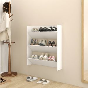 Sapateira de parede 80x18x90 cm derivados de madeira branco