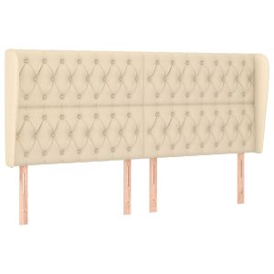 vidaXL cabecero con orejas de tela color crema 203x23x118/128 cm