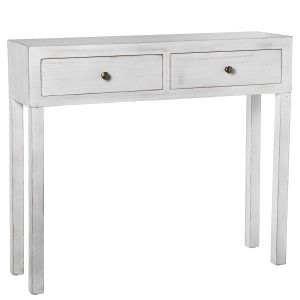 Mesa de entrada de madeira branca feita de mdf e paulownia