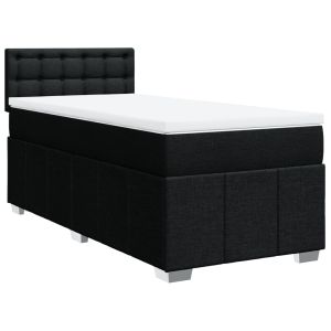 vidaXL cama box spring con colchón tela negro 80x200 cm