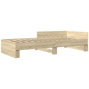 vidaXL estructura de cama sin colchón madera roble sonoma 75x190 cm