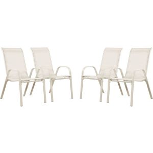 Poltrona de jardim textilene "cordoba" - fénix - crua - kit de 4