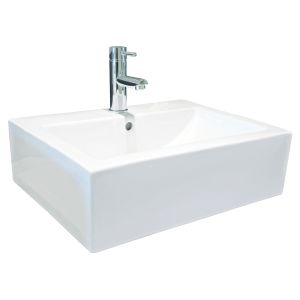 Ondee - lavatório retangular cubic - branco - 52x41cm - cerâmica