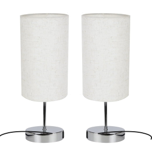 Nettlife candeeiro de mesa E27 prata 37x14(2er-set)