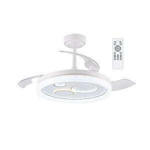 Ventoinha de teto retrátil com luz LED 50w raina branco cct dim ø106cm