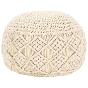 Pufe artesanal macramé 45x30 cm aLGodão wf729364