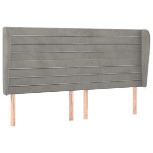 vidaXL cabecero con orejas de terciopelo gris claro 183x23x118/128 cm