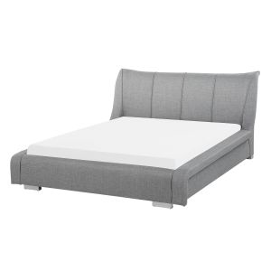 Cama tecido nantes 140 x 200 cm cinzento claro