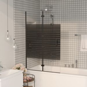Divisória de chuveiro dobrável esg 80x140 cm preto