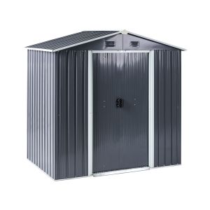 Abrigo de jardim cirella 194 cm 118 cm metal cinzento grafite