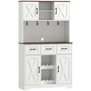 Armário de cozinha 100x38x172 cm color blanco Homcom, casa - cozinha