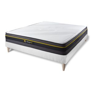 Conjunto de estrado branco + colchão sleepfit active (140x200 cm - espuma v
