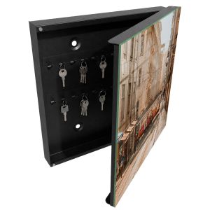 Caixa para chaves decorativa 30x30x5, abertura à direita tulup