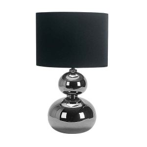 Luminária de mesa roa cerâmica 1xE27 cromo tela preta 51x30x30 cm