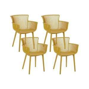 Conjunto de 4 cadeiras de jardim pesaro amarelo