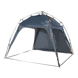 Barendrecht gazebo de jardim LED com módulo solar 250x250x190 cm - cinzento