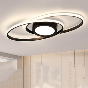 Nettlife LED luz de teto preta 3000k-6500k regulável 48w sala de estar
