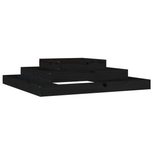 Jardinera madera maciza de pino negro 110x110x27 cm