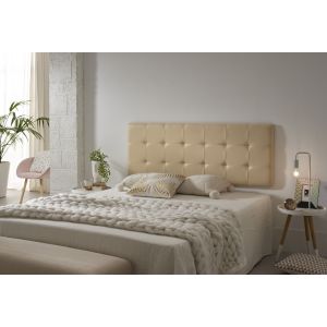 Cabecero 100 capitone cuadros polipiel 112x57x5cm camel