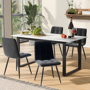 Conjunto mesa e cadeiras de jantar extensível mdf branco 4 lugares