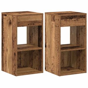 Casa lúmina - set  de 2 mesita de noche madera madeira  35 x 34 x 66,5 cm