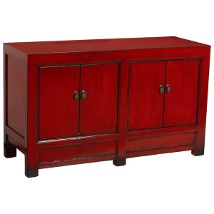 Aparador de madeira vermelha 120x45x71h cm