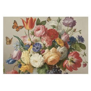 Papel de parede para paredes 312x219 flores e borboletas tulup