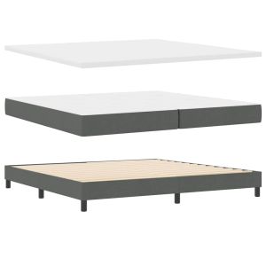 vidaXL cama box spring con colchón gris oscuro 200 x 200 cm