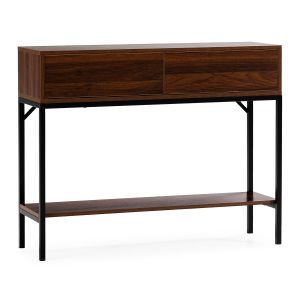 Mesa consola auri 2 gavetas efeito nogueira