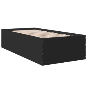 vidaXL estructura de cama madera de ingeniería negra 75x190 cm