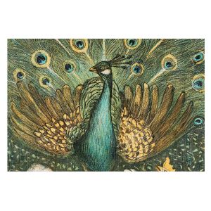 Papel de parede non-woven 250x250 pavão majestoso tulup