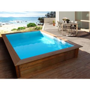 Piscina retangular de madeira "toLEDo" - 3,00 x 2,00 x 0,71 m
