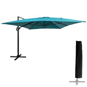 Guarda-chuva molokai rectangular de 3x4m azul + tampa