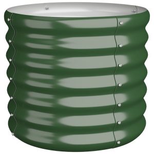 vidaXL jardinera de acero galvanizado verde 40x40x36 cm