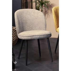 Cadeira isuan em alpaca e vison com pés pretos, 52x61x80 cm