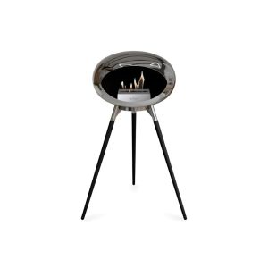 Lareira bioetanol ground high chromed silver 3