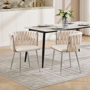 Taburete de bar en tejido ivory con respaldo bajo y base antideslizante