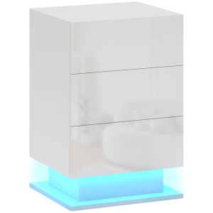 Mesa de cabeceira com iluminação 40x35x60 cm color blanco Homcom