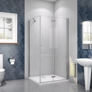 Porta de duche de fole+painel lateral,barra 45cm,(880-900)x(680-700)x1950mm