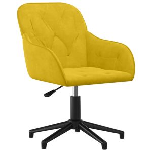 Cadeira de escritório giratória veludo amarelo